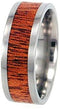 Koa Wood Inlay 8mm Comfort Fit Titanium Wedding Band, Size 11.25