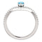 Aquamarine Pear and Diamond Chevron Sterling Silver Ring (.145 Ctw, G-H Color, I1 Clarity), Size 7.5