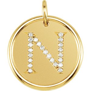 Diamond Initial "N" Pendant, 14k Yellow Gold (0.1 Ctw, Color GH, Clarity I1)