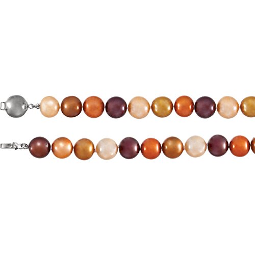 Multi-Color Earthtone Freshwater Cultured Pearl Bracelet, 7.75" (10.0-11.0 MM)