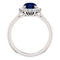 Sapphire and Diamond Halo 14k White OR Yellow Gold Ring, Size 7