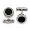 Stainless Steel Black IP-Plated Scalloped Round Cuff Links