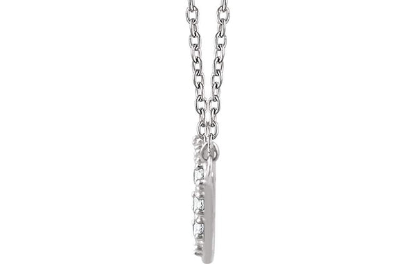 Diamond Square Bar Pendant Necklace in 14k White Gold, 18" (1/6 Cttw)