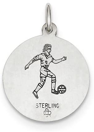 Sterling Silver St. Christopher Soccer Medal (23X18MM)