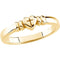 14k Yellow Gold Cross Heart Signet Ring, Size 3