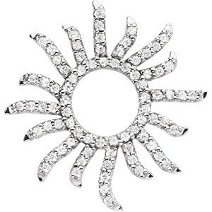 Diamond Sunburst 14k White Gold Necklace ( .39 Cttw, GH, I1)