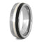 Gibeon Meteorite, Dinosaur Bone, 14k White Gold 7mm Titanium Comfort-Fit Wedding Band