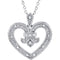 15-Stone Diamond Heart Sterling Silver Pendant Necklace, 18" (.068 Ctw)