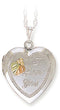 Ave 369 'I Love You' Heart Locket, Sterling Silver, 12k Green and Rose Gold Black Hills Gold Motif, 18''