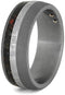 The Men's Jewelry Store (Unisex Jewelry) Black Diamond, Dinosaur Bone, Meteorite 8mm Sandblasted Titanium Comfort-Fit Wedding Band, Size 12.25