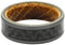 Carbon Fiber, Sandblasted Titanium 7mm Comfort-Fit Whiskey Oak Wedding Ring, Size 4