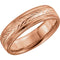 Swiss-Cut Chevron Comfort Fit 6mm Milgrain 14k Rose Gold Band