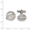 Stainless Steel Polished with Cubic Zirconia Circle Cuff Links