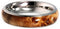 Black Ash Burl Wood Inlay 5mm Comfort-Fit Titanium Wedding Band, Size 6