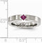 Edward Mirell Brushed Titanium Rhodolite Garnet 4mm Wedding Band, Size 6