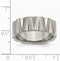 Satin-Brushed, Titanium Notched 8mm Wedding Band, Size 7