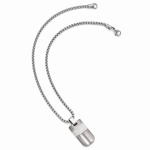 Edward Mirell Titanium and Sterling Silver Hammered Pendant Necklace, 20"