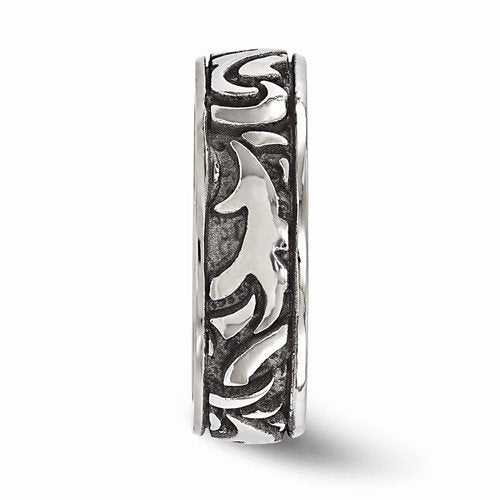 Pallas Collection Grey Titanium Casted Design 7mm Band