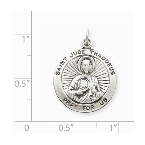 Sterling Silver Saint Jude Thaddeus Medal (25x20MM)