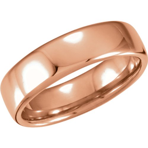 4.5mm 14k Rose Gold Euro-Style Light Comfort-Fit Wedding Band, Size 6