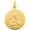 14k Yellow Gold Angel Medal with Beveled Edge Frame (16 MM)