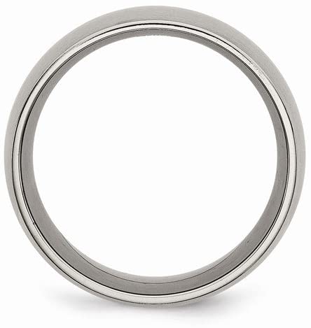 Brushed Titanium Half Round 12mm Comfort-Fit Comfort-Fit Dome Band, Size 11