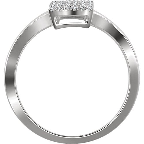 Diamond Triple Square Ring, 14k White Gold, (1/4 Ctw, Color H+, Clarity I1), Size 7