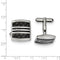 Stainless Steel Black Carbon Fiber Inlay and Enamel Cuff Links, 19X21MM