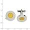 Stainless Steel Yellow IP-Plated Circle Cuff Links, 20MM