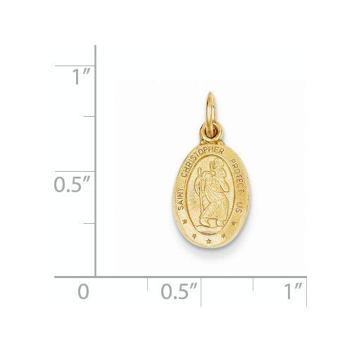 14k Yellow Gold Saint Christopher Medal Charm (21X10 MM)