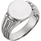 Men's Platinum Diamond Round Signet Ring (.07 Ctw, G-H Color, SI2-SI3 Clarity) Size 11.5