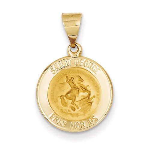 14k Yellow Gold St. George Medal Pendant (17X15MM)