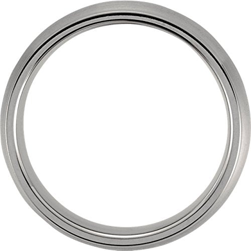 Satin Titanium 7mm Domed Comfort Fit Band, Size 8.5