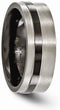 Black Ti Collection 8mm Flat Profile Titanium Band, Size 7