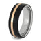 Ebony Wood, 14k Rose Gold 7mm Titanium Comfort-Fit Wedding Ring, Size 5.5