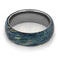 Blue Box Elder Burl Wood 7mm Titanium Comfort-Fit Wedding Band