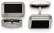 Stainless Steel Stain-Brushed Black IP Rectangle Cuff Links