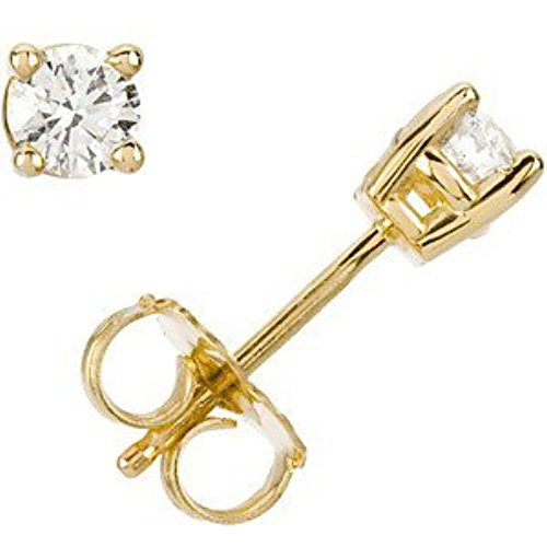 1/4 Ct 14k Yellow Gold Diamond Stud Earrings (.25 Cttw, GH Color, SI1 Clarity)
