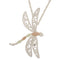 Dragonfly Pendant Necklace, Sterling Silver, 12k Green and Rose Gold Black Hills Gold Motif, 18''