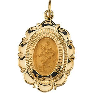 14k Yellow Gold St. Christopher Medal (25x18 MM)