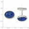 Sterling Silver Cabochon Lapis Cuff Links, 29X19.5MM