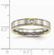 Titanium, Yellow IP Edged Gypsy-Set CZ 5mm Flat Comfort-Fit Band, Size 7.5