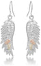 Angel Wings Earrings, Sterling Silver, 12k Green and Rose Gold Black Hills Gold Motif