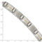 Men's Brushed Stainless Steel with 14k Yellow Gold Link Bracelet, 8.75 Inches