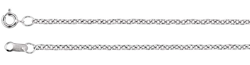 Platinum 1.5mm Solid Cable Chain, 16"