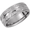 14k White Gold Diamond-Cut Design 6mm Comfort-Fit Milgrain Band , Size 13