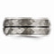 Edward Mirell Sterling Silver and Black Titanium Inlay Black Stripe 10mm Wedding Band