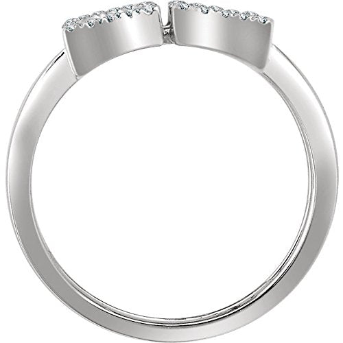 Double Rectangle Geometric Diamond Ring, 14k White Gold, (1/2 Ctw, Color H+, Clarity I1), Size 7