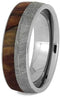 Gibeon Meteorite, Petrified Wood 8mm Comfort-Fit Titanium Band