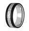 Men's Hammered Titanium, Black Carbon Fiber 8mm Comfort-Fit Band